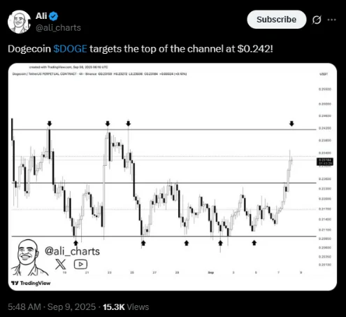 Could Dogecoin be eyeing more upside? | Source: X